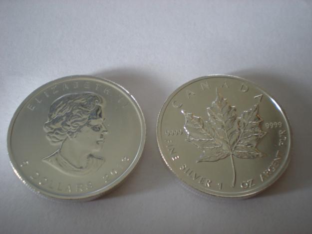 Maple leaf moneda plata 1 onza