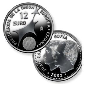 Moneda 12 euros de plata (año 2002)