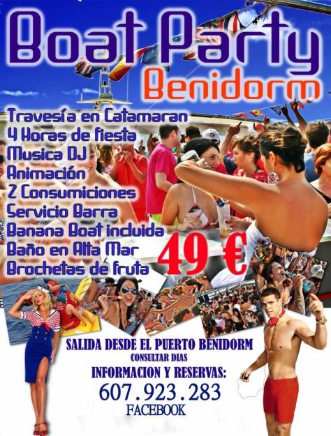 Fiesta en barco no te la pierdas este verano !!!!!!!!en benidorm y alicante!!!!!!! fiesta