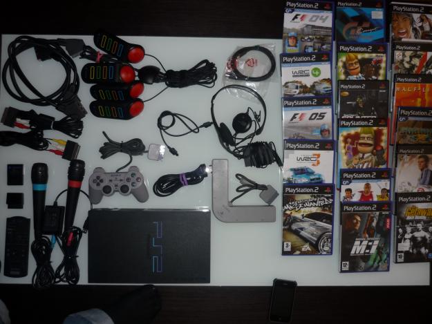 CONSOLA PS2 + ACCESORIOS + JUEGOS (TODO COMO NUEVO )