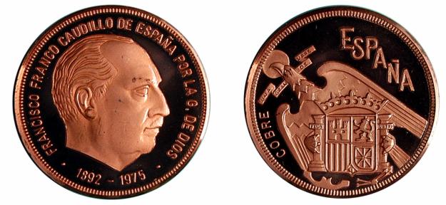 MONEDA TAMAÑO ONZA DE COBRE CONMEMORATIVA  FRANCO