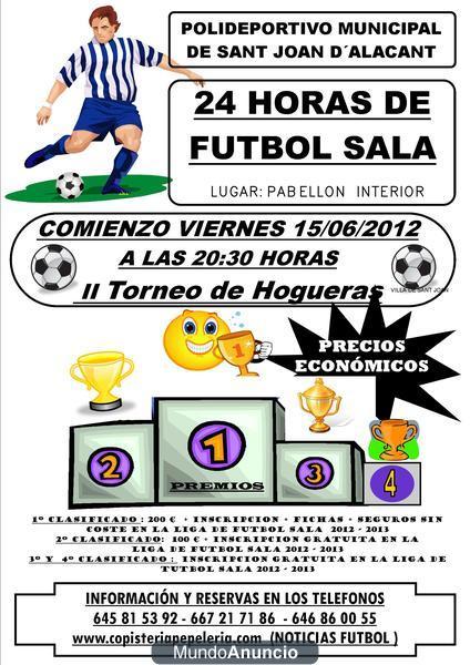 Torneo 24 horas de Futbol Sala en Polideportivo de San Juan de Alicante
