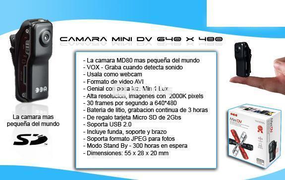 CAMARA MiNI DV ALTA RESOLUCION 640X480 MINIATURA regalo memoria micro sd 4gb!!!