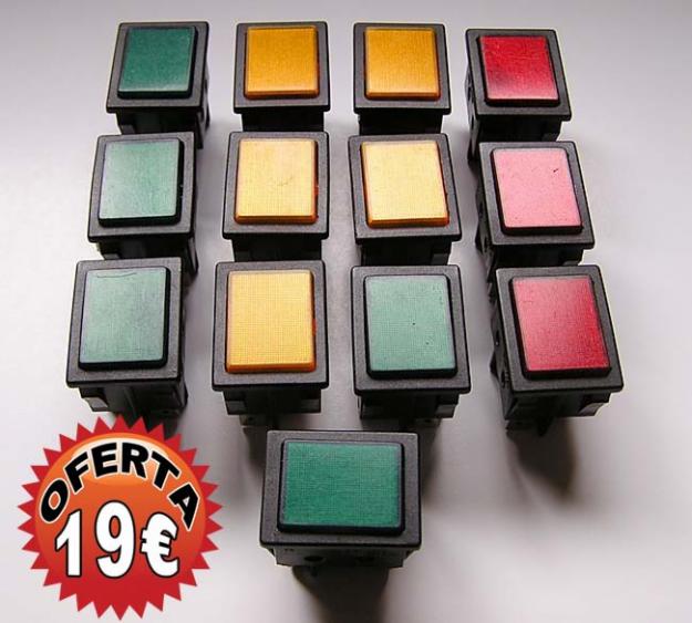 13 Pilotos luminosos con luz neon 220Vca