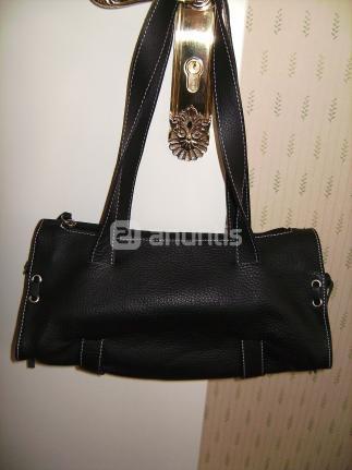 bolso piel italiano negro excelente calidad