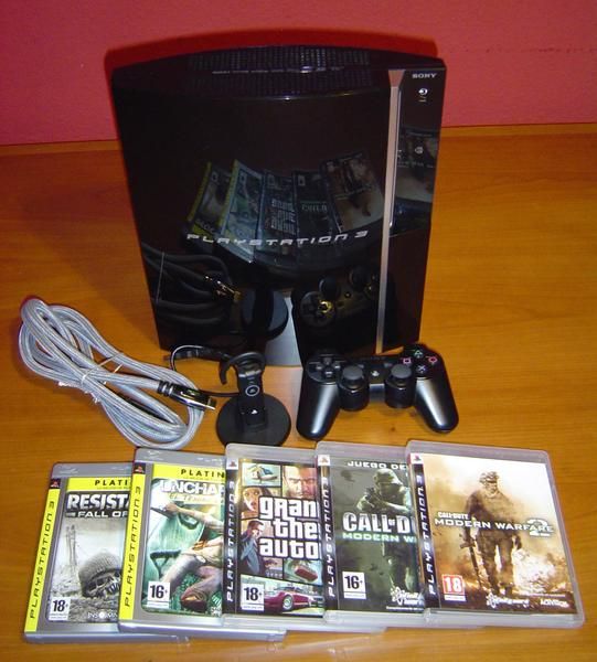 Ps3 80gb + headset Ps3 + 5 juegos originales