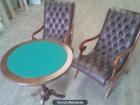 Conjunto mesa poker/ajedrez sillas y fichas madera maciza antiguo - mejor precio | unprecio.es
