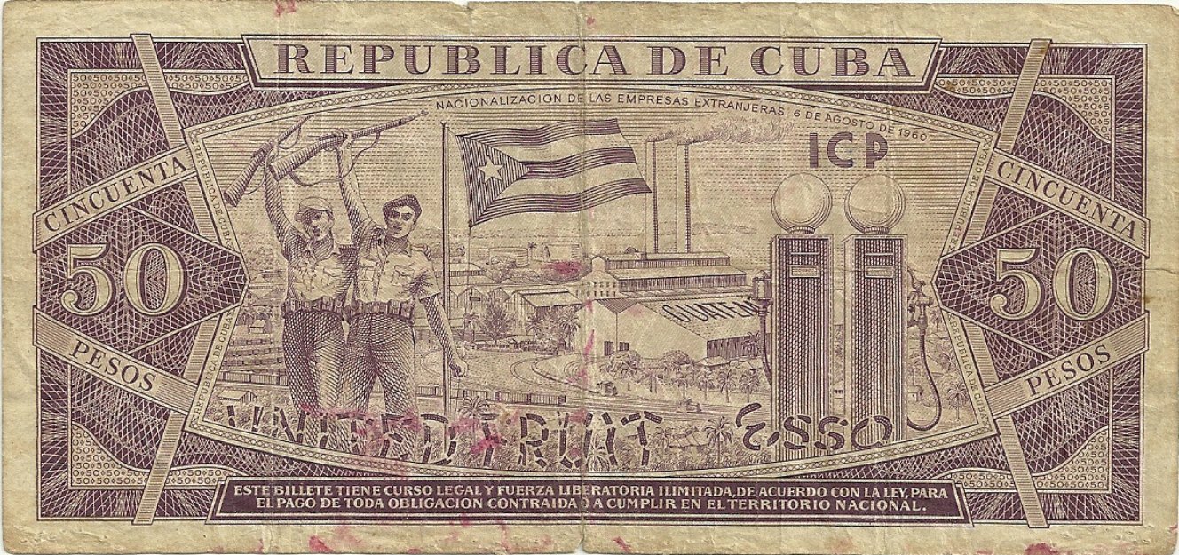 Vendo billete cubano de 50 pesos con la firma del CHE