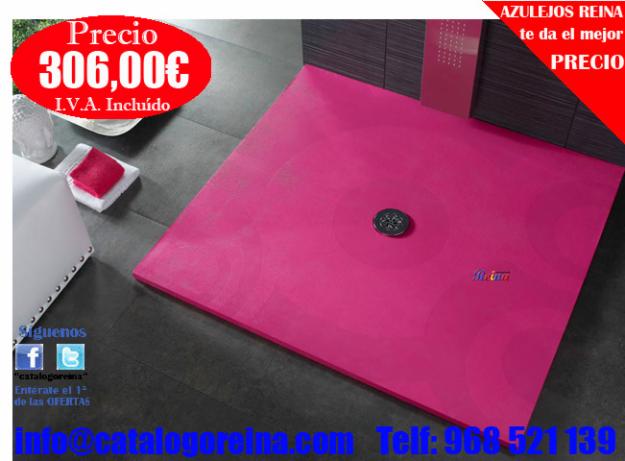 Plato de Ducha Modelo HURACÁN 90x90 Fucsia  en Pamplona