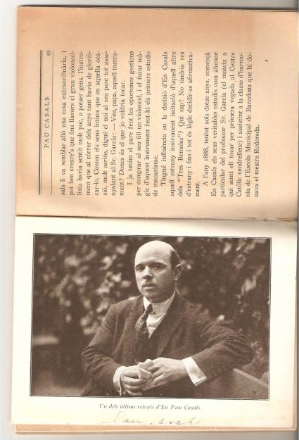 Libro sobre Pau Casals firmado por él