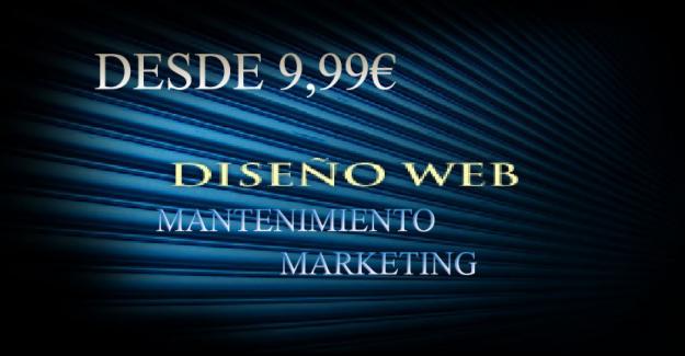 Creacion Web, Diseño web y mantenimiento para su empresa desde 9,99€