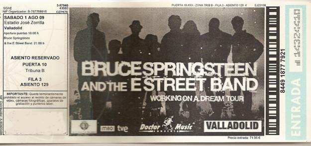 BRUCE SPRINGSTENN 1 AGOSTO EN VALLADOLID