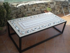 Mesa de jardin en teselas romanas de piedra fosil. - mejor precio | unprecio.es
