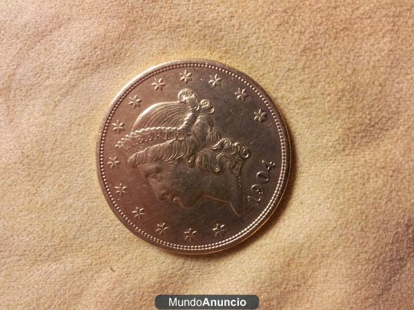 MONEDA ORO  AÑO 1904 TWENTY DOLLARS  UNITED STATES OF AMERICA