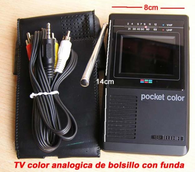 Televisor color de bolsillo analogico pantalla lcd con funda