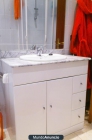 Mueble baño blanco con lavabo, encimera y espejo, toallero y portarrollos - mejor precio | unprecio.es