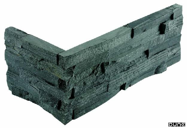 Dune - Caja de esquina piedra laja Nero Brick 15x60