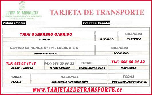 TARJETAS DE TRANSPORTE. 958.97.17.15