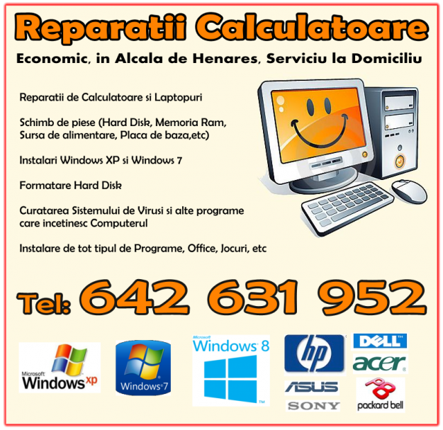 Reparatii de Calculatoare in Alcala de Henares - PCuri si Laptopuri - La domiciliu