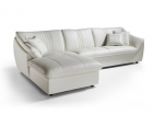 Sofa + chaise longue en piel blanca y con cojines de regalo - mejor precio | unprecio.es