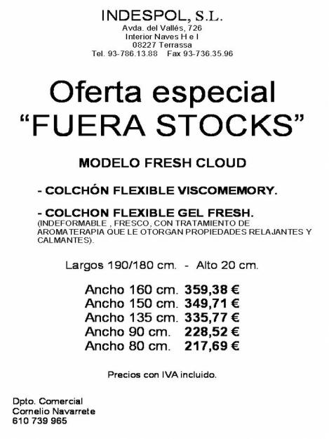 Excedente de stocks de colchones directo de fábrica