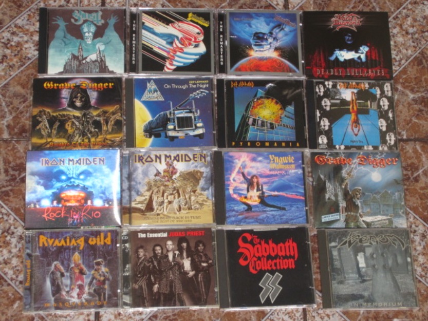 lote de 16 cd heavy metal-iron maiden,judas priest,running wild,def leppard,king diamond