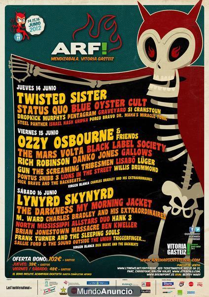 Abono del Azkena Rock Festival 2012 70€