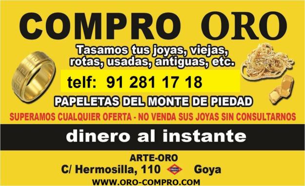 COMPRO ORO ¡¡¡¡INCREIBLE TASACION¡¡¡,OBTENGA LIQUIDEZ AL INSTANTE,HASTA 22€/GRAMO