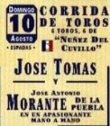 REGALO ENTRADAS J.TOMÁS-MORANTE DE LA PUEBLA 10 AGOSTO - mejor precio | unprecio.es