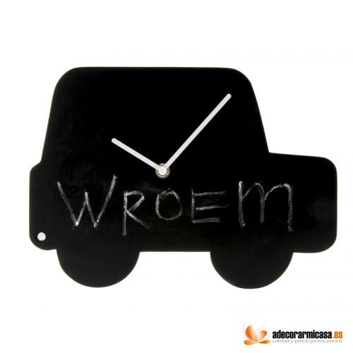 Set 2 relojes de pared pizarra Coche