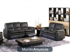 SOFA CONJUNTO 3PLAZAS + 2PLAZAS EN PIEL MODELO ALEXANDRA - mejor precio | unprecio.es