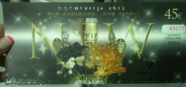 Vendo dos entradas de New Garamond para Nochevieja 2012-2013