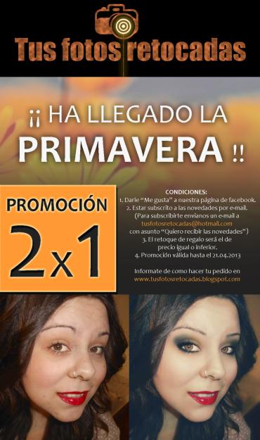 Promoción primavera 2x1 - tus fotos retocadas