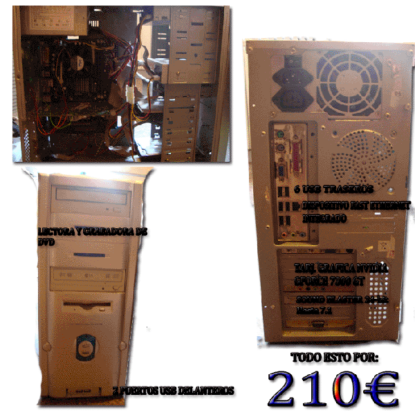 Ordenador P-IV 2.66GHz. 2,00GB de RAM, 300GB