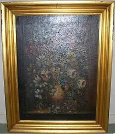 Vendo antiguo cuadro en pintura al óleo hecho en tela