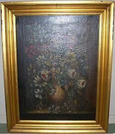 Vendo antiguo cuadro en pintura al óleo hecho en tela