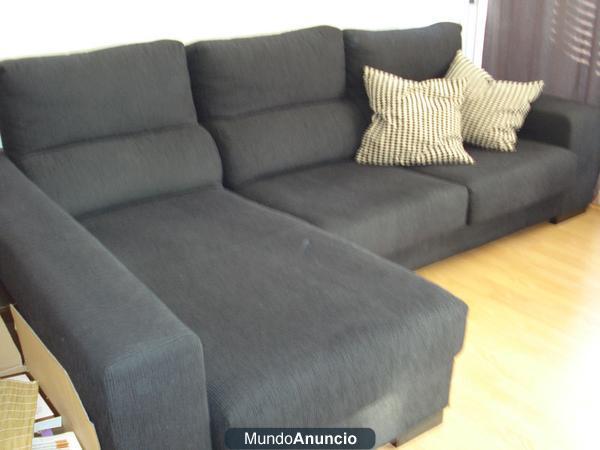 Sofa chese Long negro casi nuevo