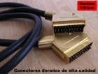 Cable euroconector Scart 21 pin cuerpo metálico dorado. - mejor precio | unprecio.es