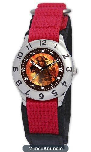 Disney 0803C008D009S505 - Reloj para niños de cuarzo, correa de textil color rojo