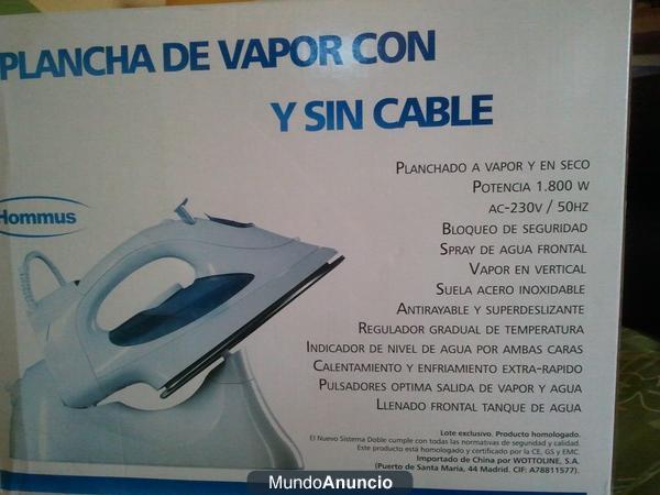 PLANCHA DE VAPOR CON Y SIN CABLE