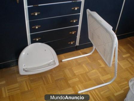 silla ducha minusválido y mesa plegable