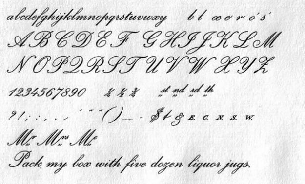 Poliza tipografia completa palace script 14 pt. vintage letterpress type.