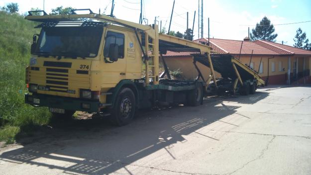 tarjeta de transporte portacoches y camion con trabajo