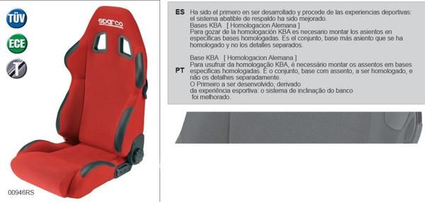 ASIENTO SPARCO TORINO 2 ROJO