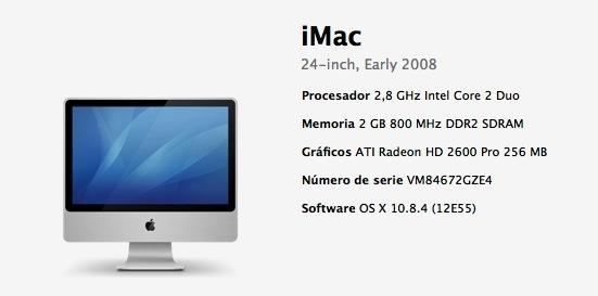 iMac de Apple 24 pulgadas actualizable a Mavericks