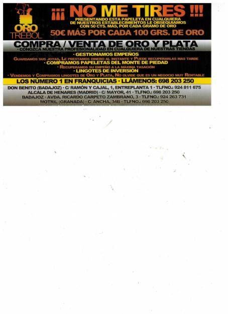 COMPRO ORO Y PLATA ALCALA DE HENARES OROTREBOL