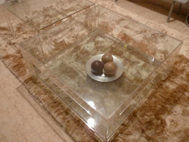 2 Mesas de cristal de diseño+ 2 mesas de regalo
