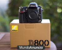 Nikon D800 36.3MP CMOS de Formato FX Camara + Lentes + Flash + SD 64GB