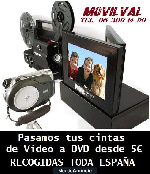 Pasamos tus cintas de VHS Hi8 Beta VIdeo8 MiniDV a DVD Valencia