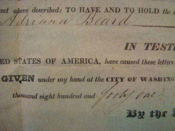 Documento firmado por el presidente EEUU John Tyler